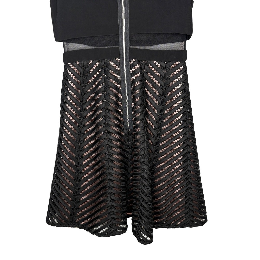 Betsy & Adam Black Sheer Illusion Mesh Party Fit & Flare‎ Dress Cocktail Size 4 - Picture 10 of 11